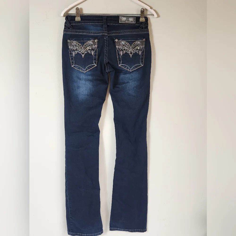 Grace In LA Dark Blue Boot Cut Jeans Size 26 SKU F20 - Picture 2 of 6